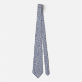 Blues, Purzelbäume, Aquamarine und weiße Blumenmus Krawatte (Vorderseite)