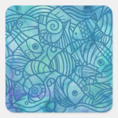 Blues Quadratischer Aufkleber (Vorderseite)