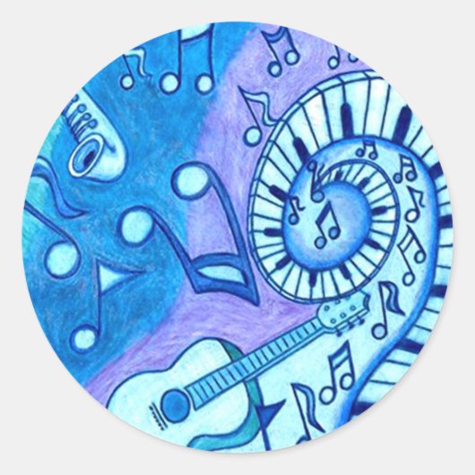 Blues Runder Aufkleber (Vorderseite)