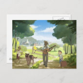 Blues Sängerin verlasse Stadt Postkarte (Vorne/Hinten)