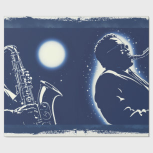 Blues-Saxophonspieler Pop-Art-Musiker Musik Geschenkpapier