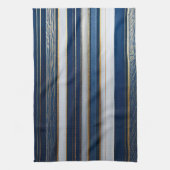Blues Stripes Blue White Geschirrtuch (Vertikal)