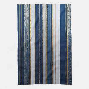 Blues Stripes Blue White Geschirrtuch