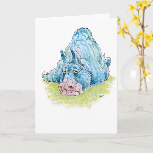 Blues-Tier Greeeting Karte (Gelbe Blume)