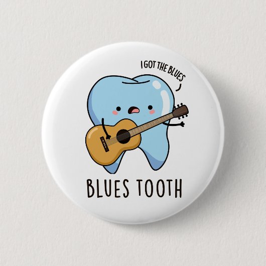 Blues Tooth Funny Dental Music Pub Button (Vorderseite)