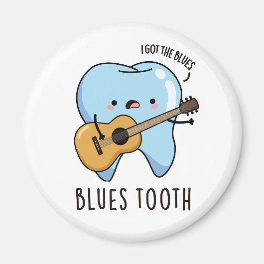 Blues Tooth Funny Dental Music Pub Magnet (Vorne)