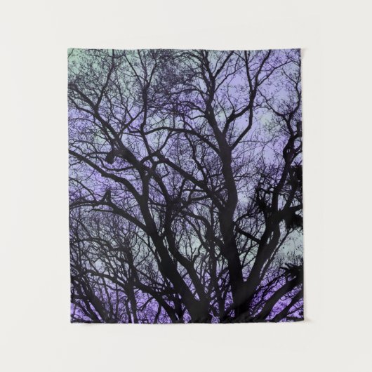 Blues Tree Shadows Forest Hues Wandteppich (Vorderseite)