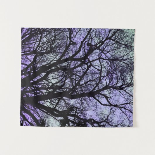 Blues Tree Shadows Forest Hues Wandteppich (Vorderseite (Horizontal))