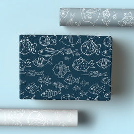 Blues über den Niedlichen Ozean Geschenkpapier Set