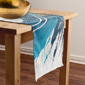 Blues und Golden - Dynamisches abstraktes Design Kurzer Tischläufer