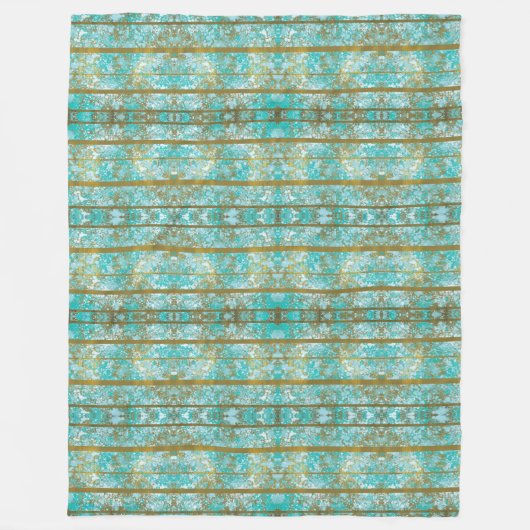 Blues- und Goldmuster Fleecedecke (Vorderseite)