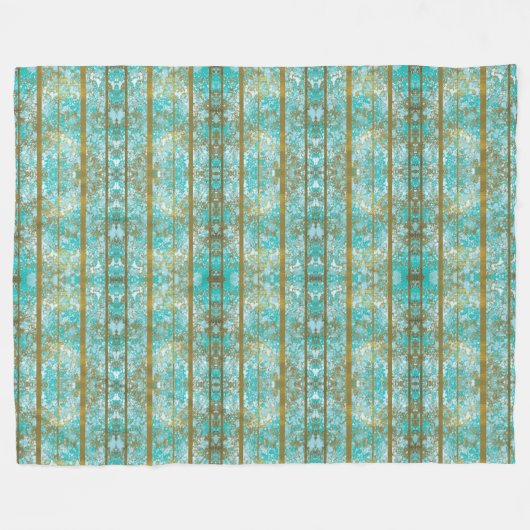 Blues- und Goldmuster Fleecedecke (Vorderseite (Horizontal))