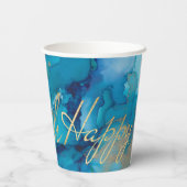 Blues und Golds 8 oz. Pappbecher (Rückseite)