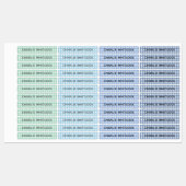 Blues und Grüntöne Gingham Karierte Grundschule Etiketten (Blatt)