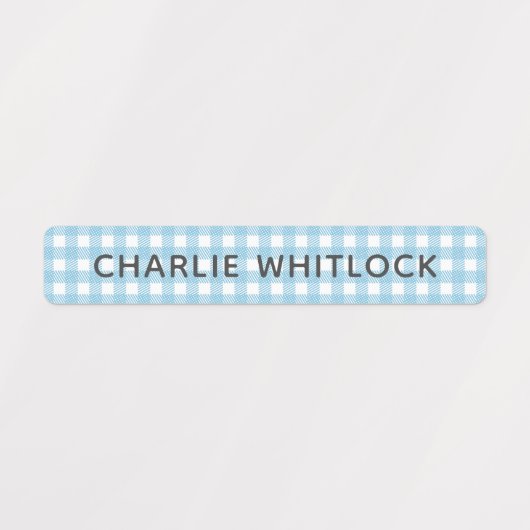 Blues und Grüntöne Gingham Karierte Grundschule Etiketten (Design 2)