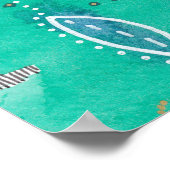 Blues und Grüntöne, Originalkunst der gemischten M Poster (Ecke)