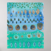 Blues und Grüntöne, Originalkunst der gemischten M Poster (Vorne)