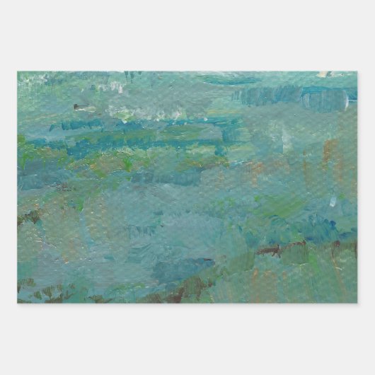 Blues und Teals Abstrakte Abstrakte Strandküste Geschenkpapier Set (Vorderseite 3)