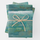 Blues und Teals Abstrakte Abstrakte Strandküste Geschenkpapier Set (Beispiel)