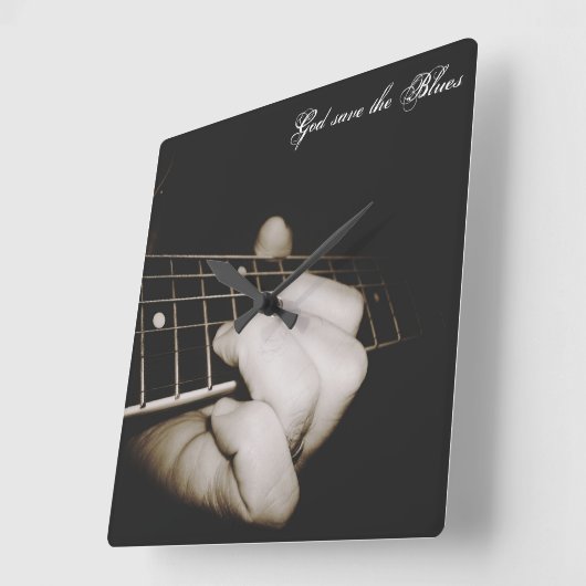 Blues Wall Clock Quadratische Wanduhr (Winkel)