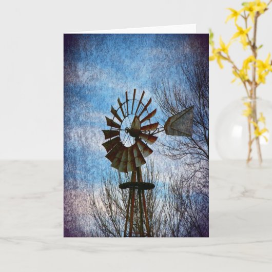 Blues Windmill Karte (Gelbe Blume)