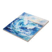 Blues wirbeln und Weiße Abstrakte Ozeanwelle Fliese (Seite)