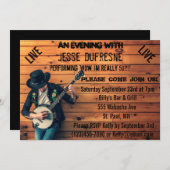 Blues zum Geburtstag Einladung (Vorne/Hinten)