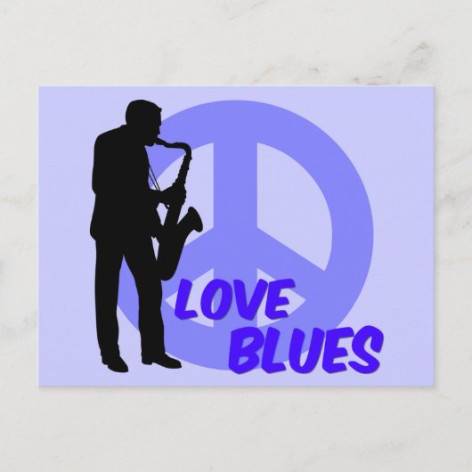 Blues zur Liebe des Friedens Postkarte (Vorderseite)