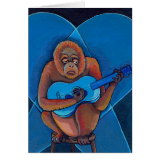 Bluesmusikerorang-utan, der Gitarrenspaßkunst
