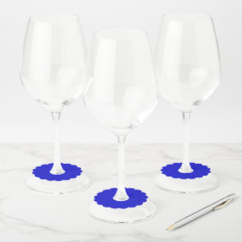 Bluest Blue Scalloped Wine Glass Tag