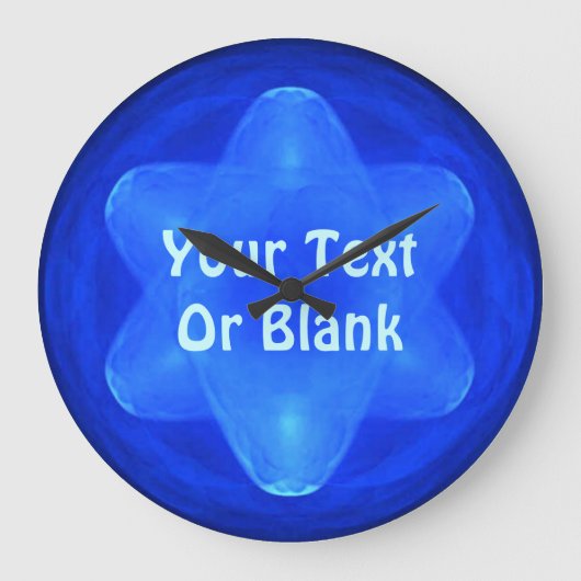 Bluestar Fractal Große Wanduhr (Vorderseite)