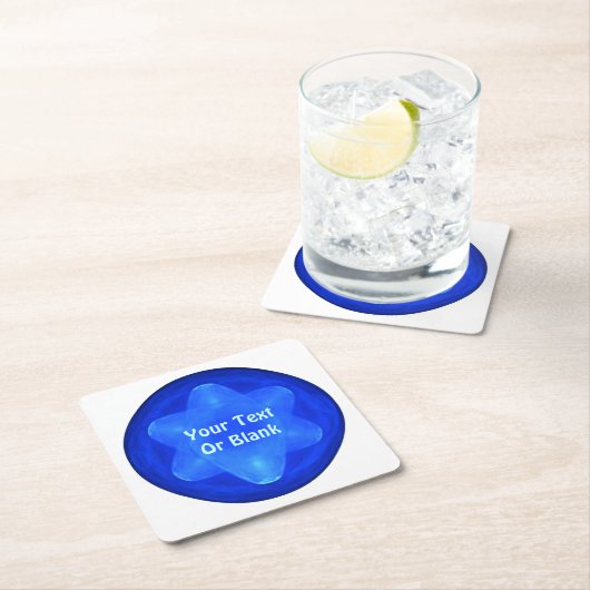 Bluestar Fractal Rechteckiger Pappuntersetzer (Vor Ort)