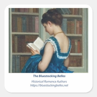 Bluestocking Belle Logo-Aufkleber Quadratischer Aufkleber