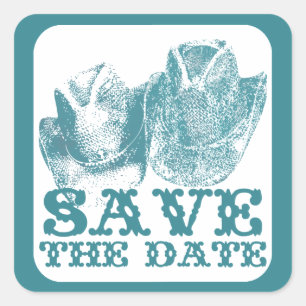 Bluestone Aquamariner Western Reitfarm Quadratischer Aufkleber