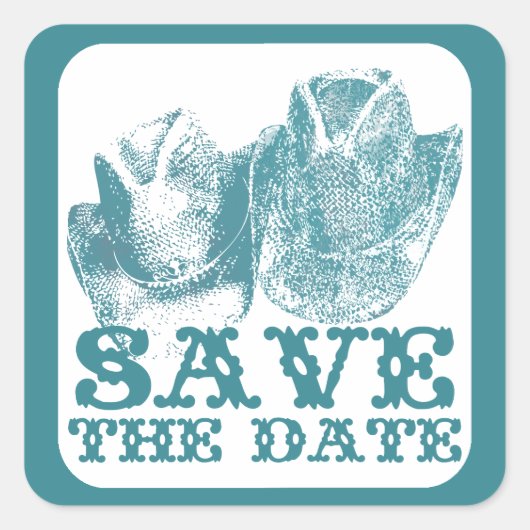 Bluestone Aquamariner Western Reitfarm Quadratischer Aufkleber (Vorderseite)