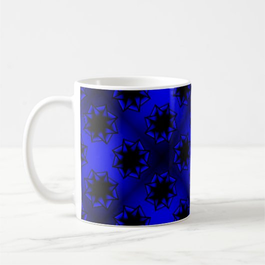 Bluesy Blue Gradient Star Bow Kaffeetasse (Links)