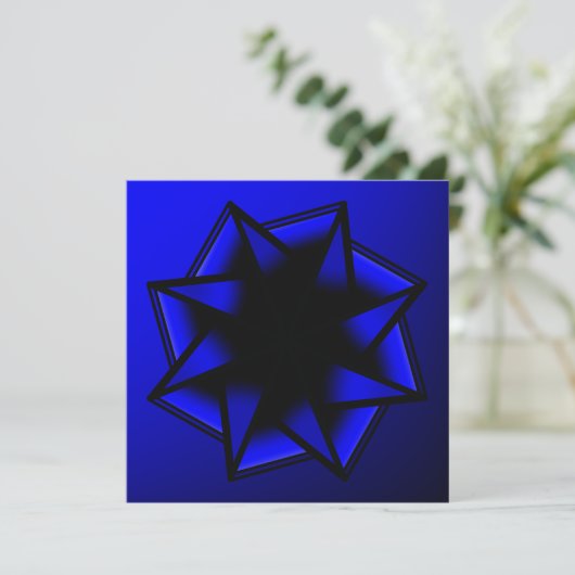 Bluesy Blue Gradient Star Bow Karte (Stehend Vorderseite)