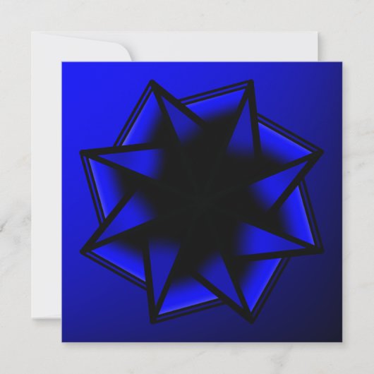 Bluesy Blue Gradient Star Bow Karte (Vorderseite)