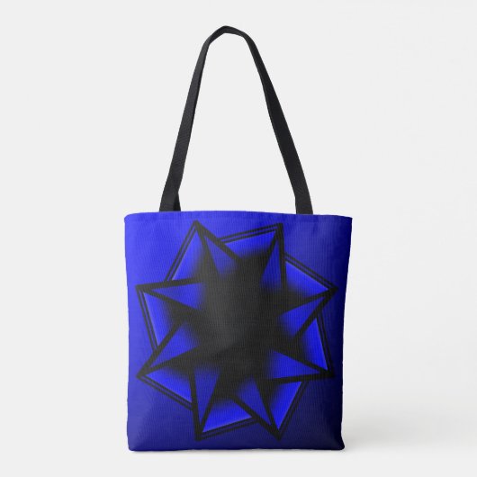 Bluesy Blue Gradient Star Bow Tasche (Rückseite)