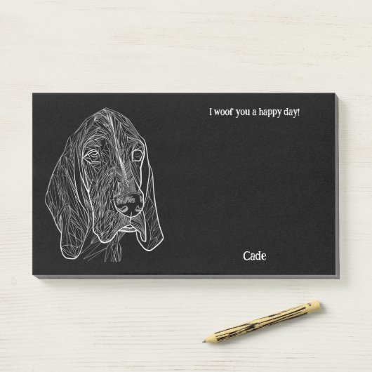 Bluetick Coonhound Abstrakt Art Hund Name Post-it Klebezettel (Auf Schreibtisch)
