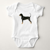Bluetick Coonhound Basic Brettdesign individuell a Baby Strampler (Vorderseite)