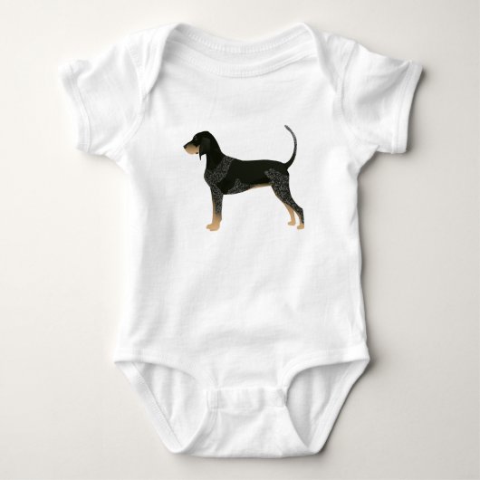Bluetick Coonhound Basic Brettdesign individuell a Baby Strampler (Vorderseite)