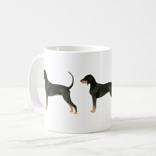 Bluetick Coonhound Basic Brettdesign individuell a Kaffeetasse (Vorderseite Links)