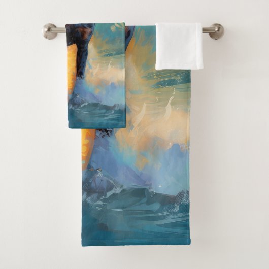 Bluetick Coonhound Beach Surfmalerei Badhandtuch Set (Insitu)