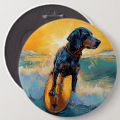 Bluetick Coonhound Beach Surfmalerei Button (Vorne & Hinten)