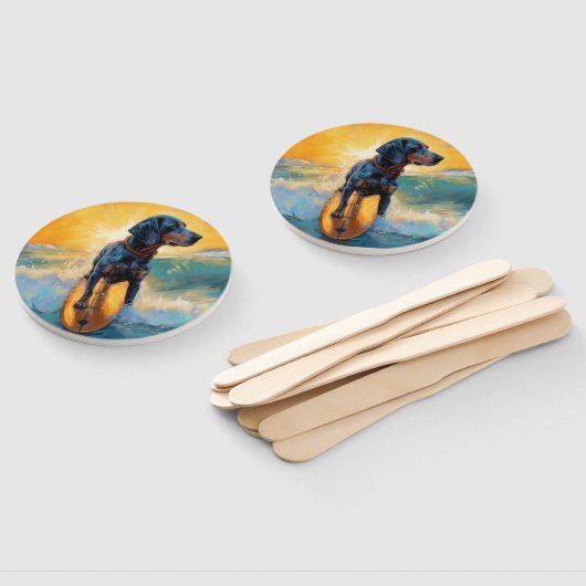 Bluetick Coonhound Beach Surfmalerei Fächer (Non-assembled)