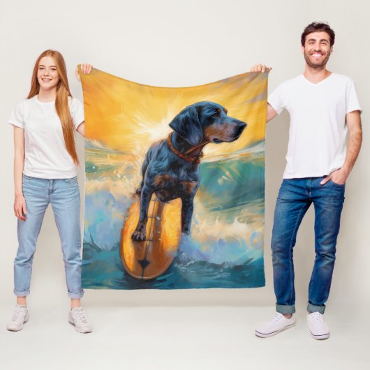 Bluetick Coonhound Beach Surfmalerei Fleecedecke (Beispiel)
