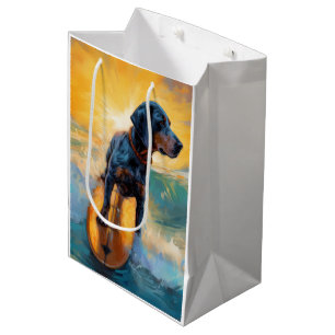 Bluetick Coonhound Beach Surfmalerei Mittlere Geschenktüte
