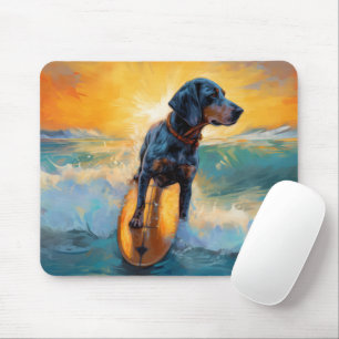 Bluetick Coonhound Beach Surfmalerei Mousepad