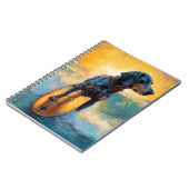 Bluetick Coonhound Beach Surfmalerei Notizblock (Linke Seite)